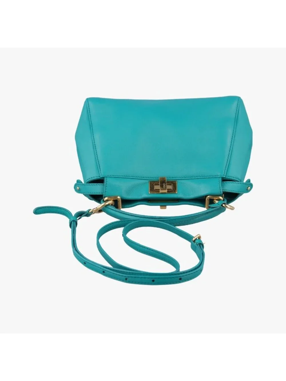 Fendi Peekaboo Mini Blue Leather Handbag